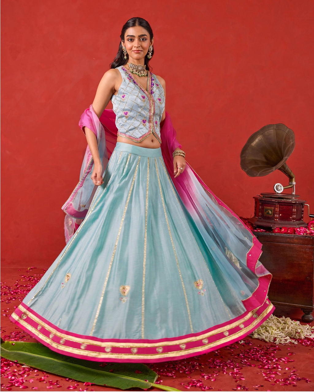 Aayat Lehenga Set by Taro with Jashn-E-Taro - The Trousseau Edit by Taro at Kamakhyaa India for sustainable fashion