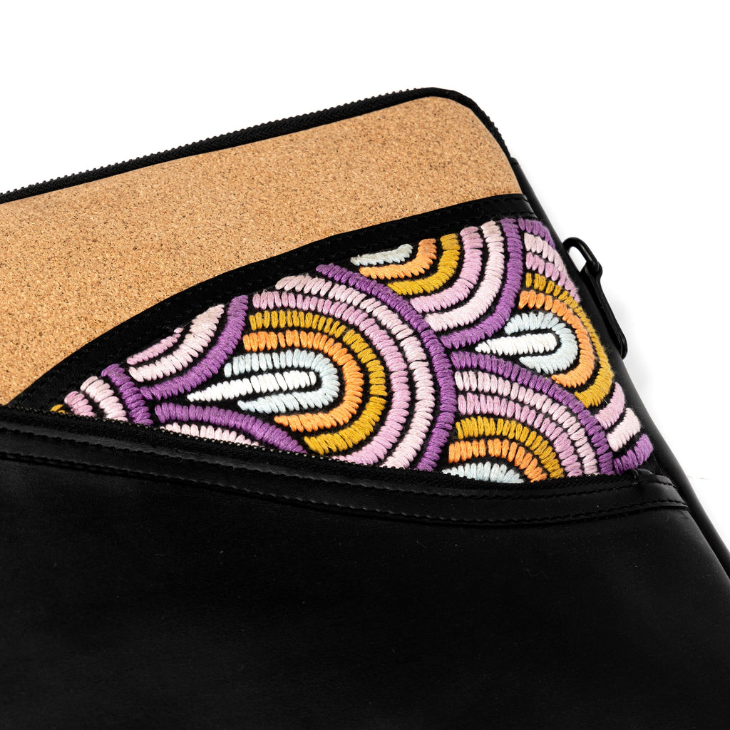 Acacia Vegan Leather Laptop Sleeve - Black by Green Hermitage with SS25 at Kamakhyaa for sustainable fashion