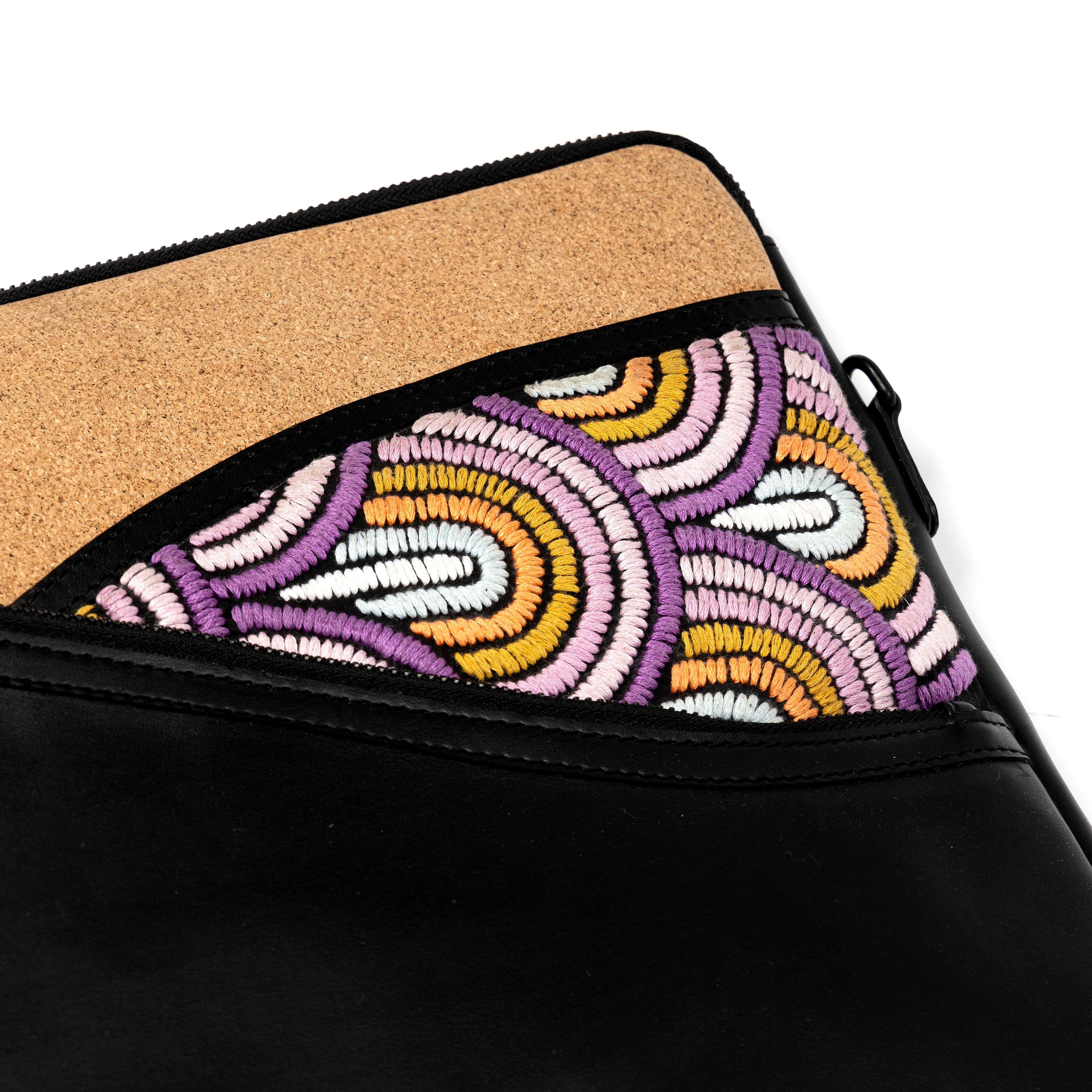 Acacia Vegan Leather Laptop Sleeve - Black by Green Hermitage with SS25 at Kamakhyaa for sustainable fashion