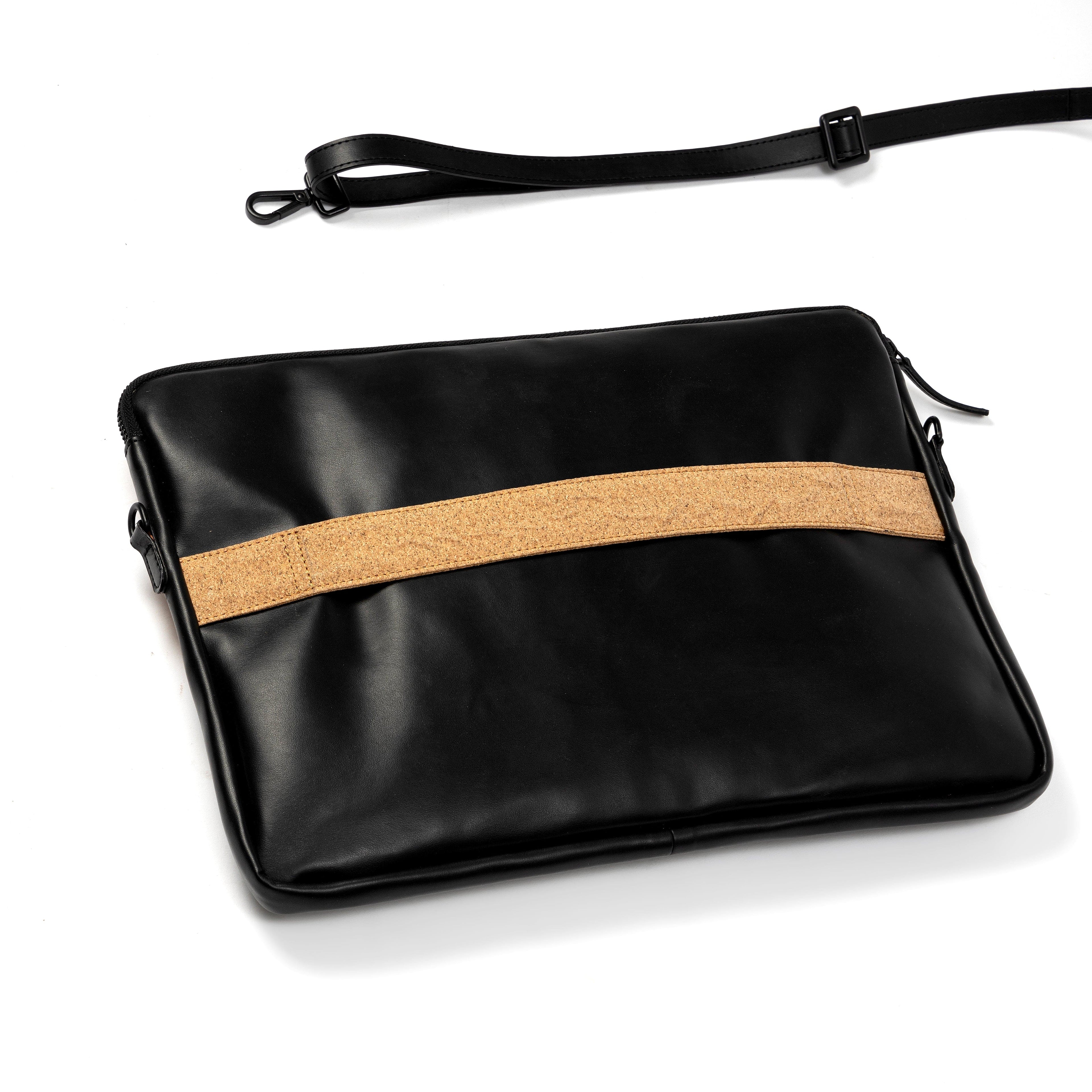 Acacia Vegan Leather Laptop Sleeve - Black by Green Hermitage with SS25 at Kamakhyaa for sustainable fashion
