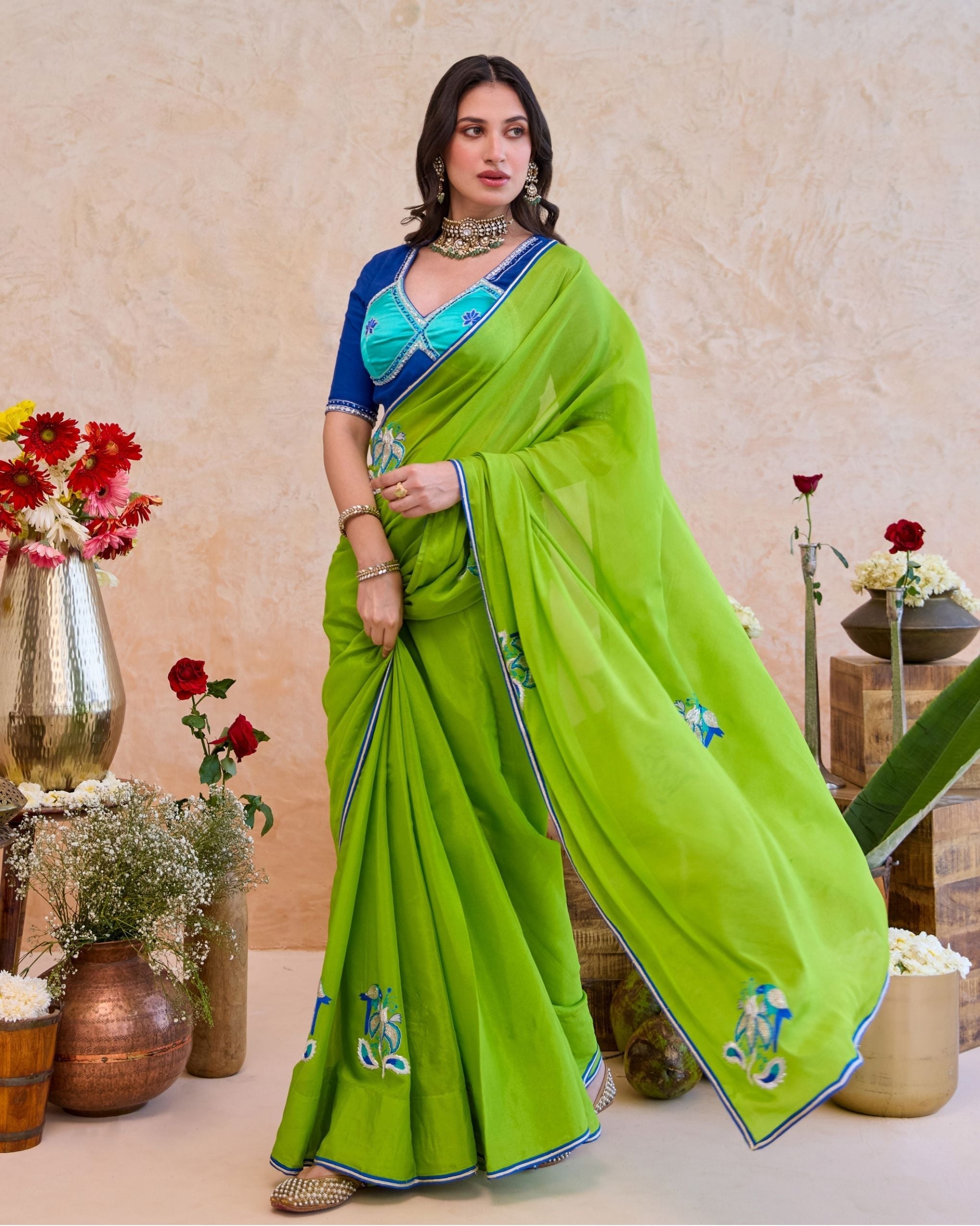 Parijata Saree by Taro with Jashn-E-Taro - The Trousseau Edit by Taro at Kamakhyaa India for sustainable fashion