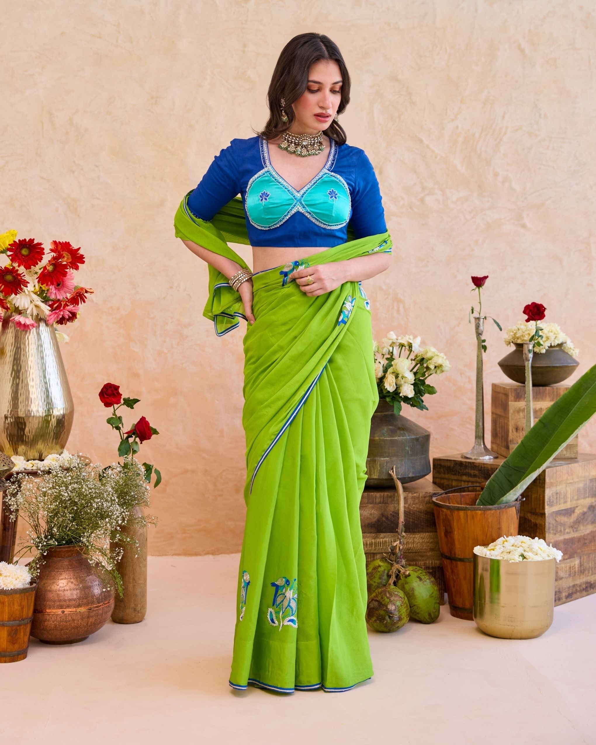Parijata Saree by Taro with Jashn-E-Taro - The Trousseau Edit by Taro at Kamakhyaa India for sustainable fashion