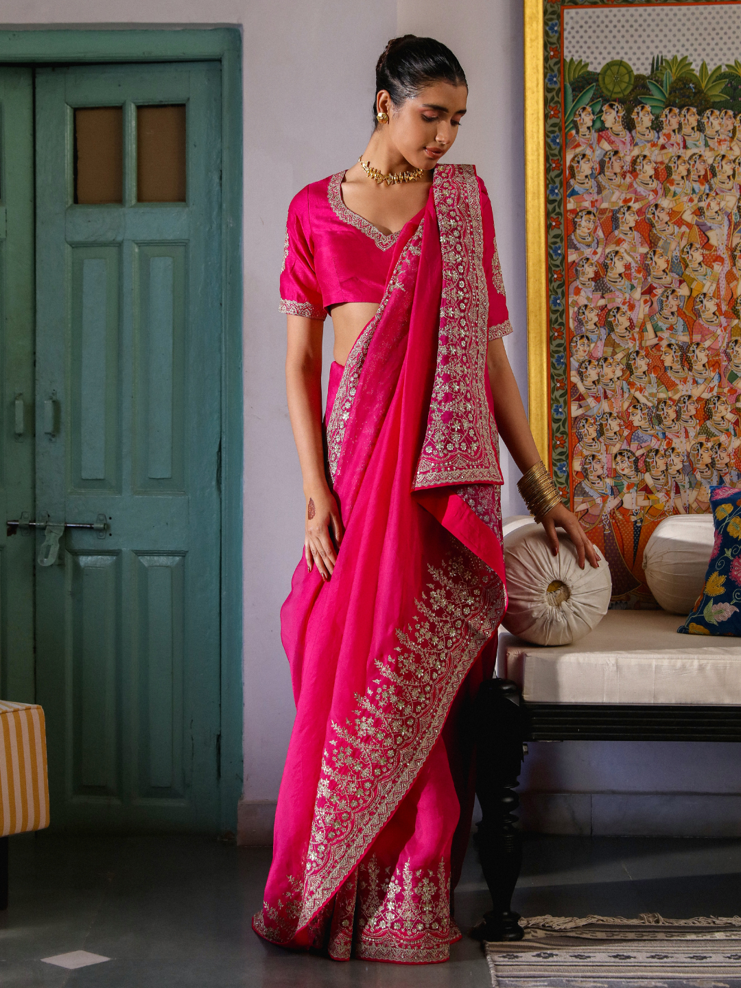 Mohini Saree Set by RoohbyRidhimaa with Large, Medium, Small, X-Large, X-Small at Kamakhyaa for sustainable fashion