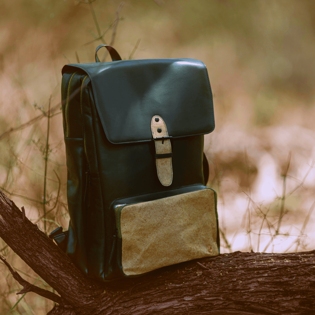 Arden Vegan Leather Backpack - Green by Green Hermitage with SS25 at Kamakhyaa for sustainable fashion