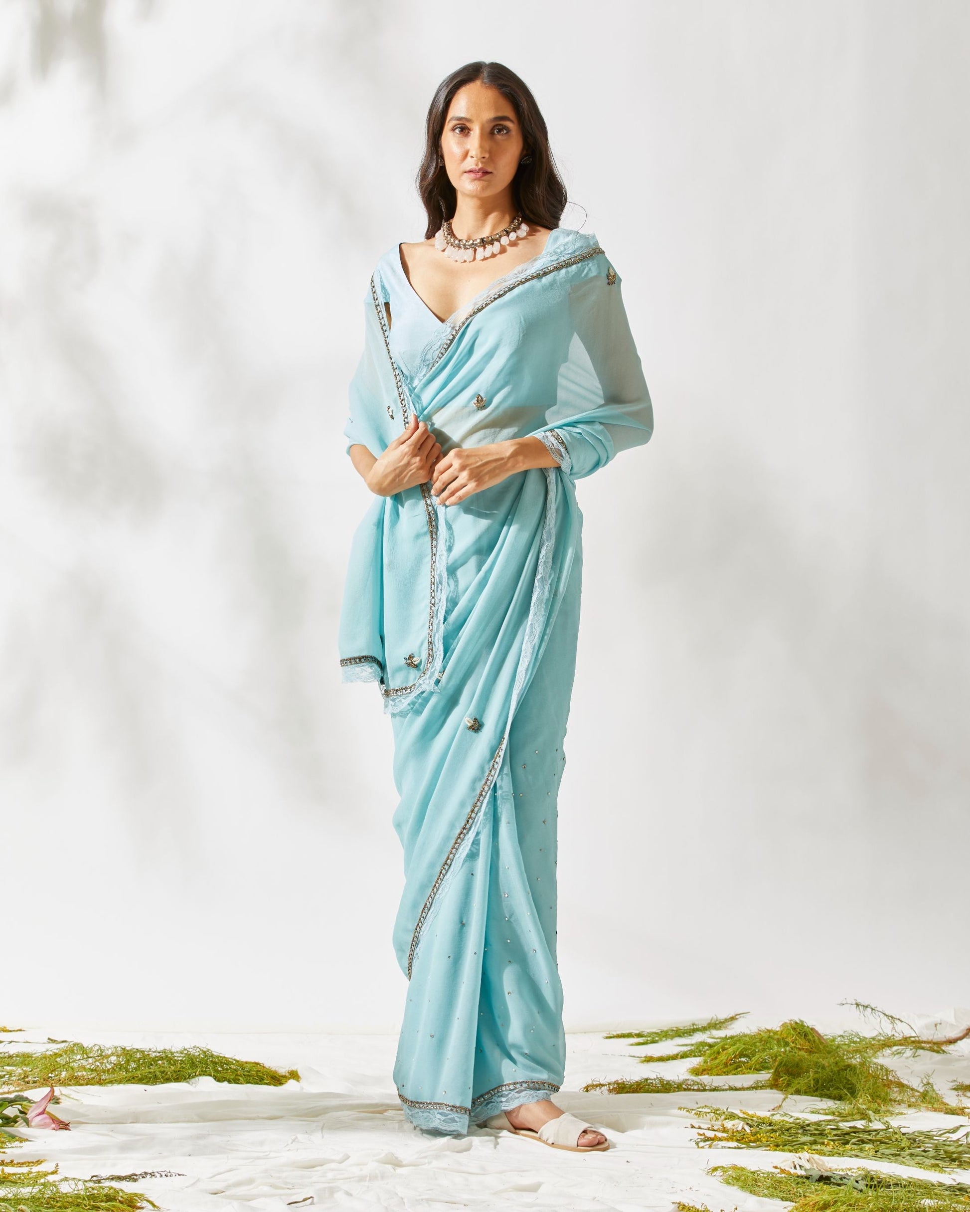 ZARDOZI BUTA SAREE by devyanimehrotra.com with at Kamakhyaa for sustainable fashion