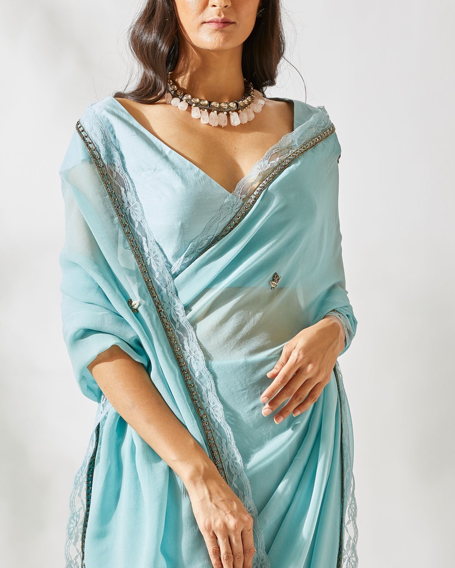 ZARDOZI BUTA SAREE by devyanimehrotra.com with at Kamakhyaa for sustainable fashion