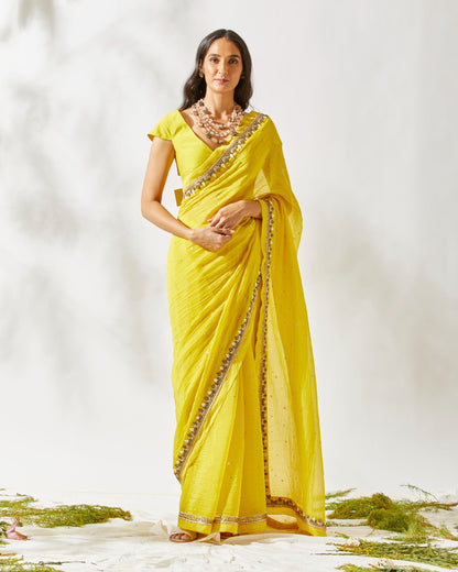 ZARDOZI BORDER SAREE by devyanimehrotra.com with at Kamakhyaa for sustainable fashion