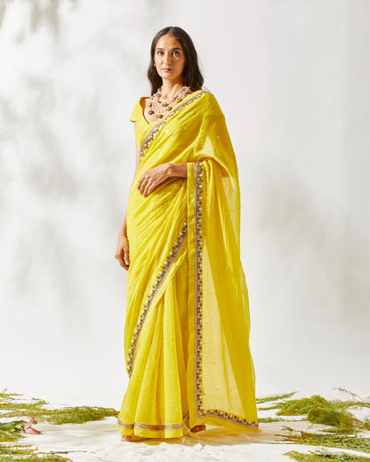 ZARDOZI BORDER SAREE by devyanimehrotra.com with at Kamakhyaa for sustainable fashion