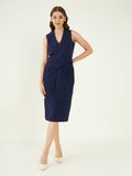 Indigo Draped Dress by Bohobi with at Kamakhyaa for sustainable fashion