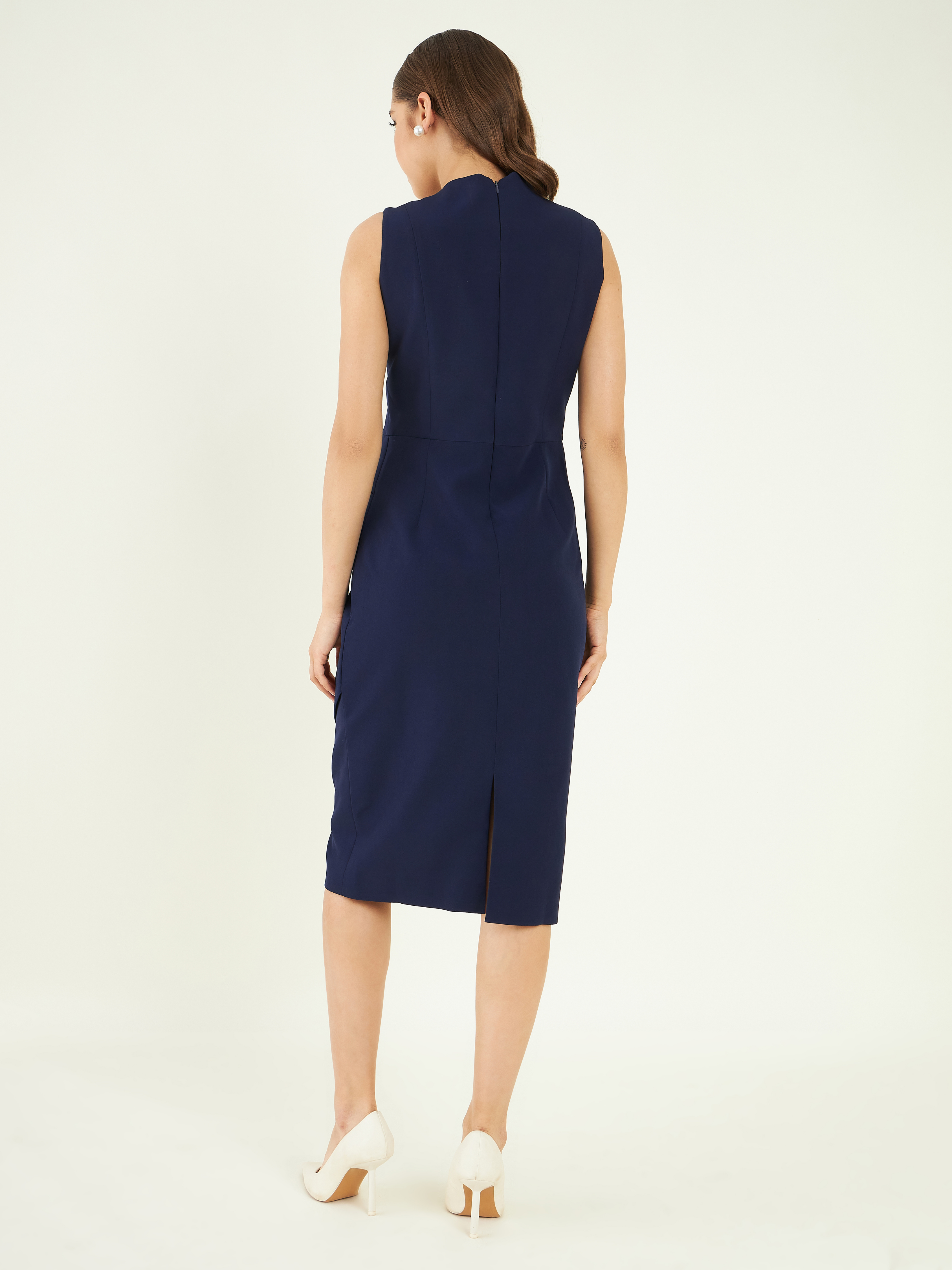 Indigo Draped Dress by Bohobi with at Kamakhyaa for sustainable fashion
