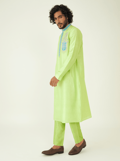 Parvez Kurta Set by RoohbyRidhimaa with Qala By RoohbyRidhimaa at Kamakhyaa for sustainable fashion