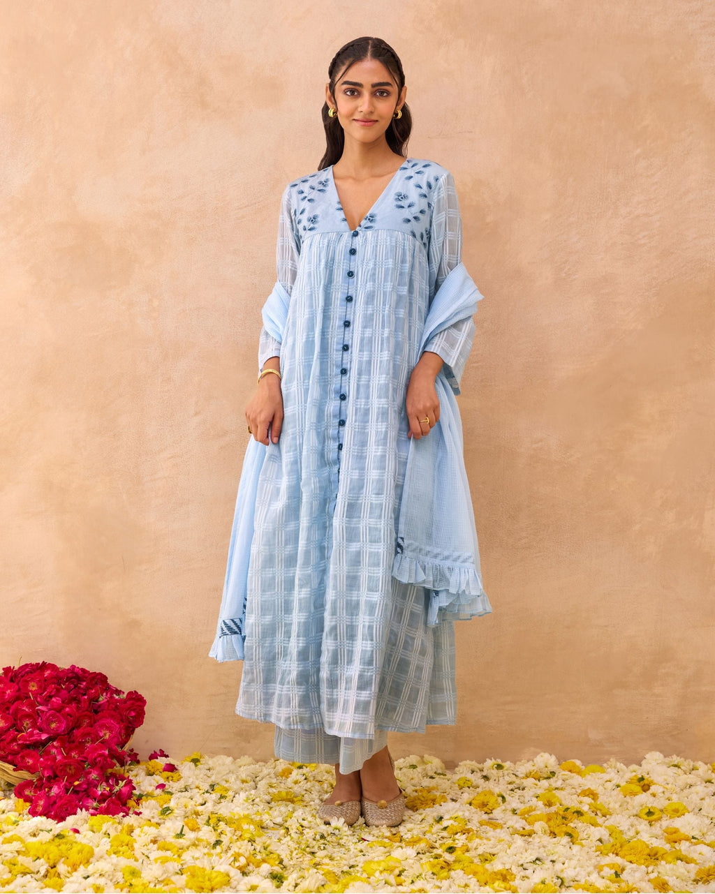 Morning Mist Kurta Set by Taro India with at Kamakhyaa for sustainable fashion