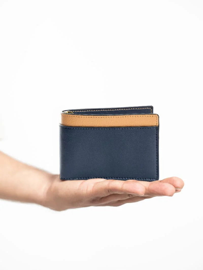 Blue Casual Wear Men Wallet by Green Hermitage with Blue, Cactus Leather, Casual Wear, Free Size, Hemp, Lyocell, Men Wallets, Recycled, Solids at Kamakhyaa for sustainable fashion