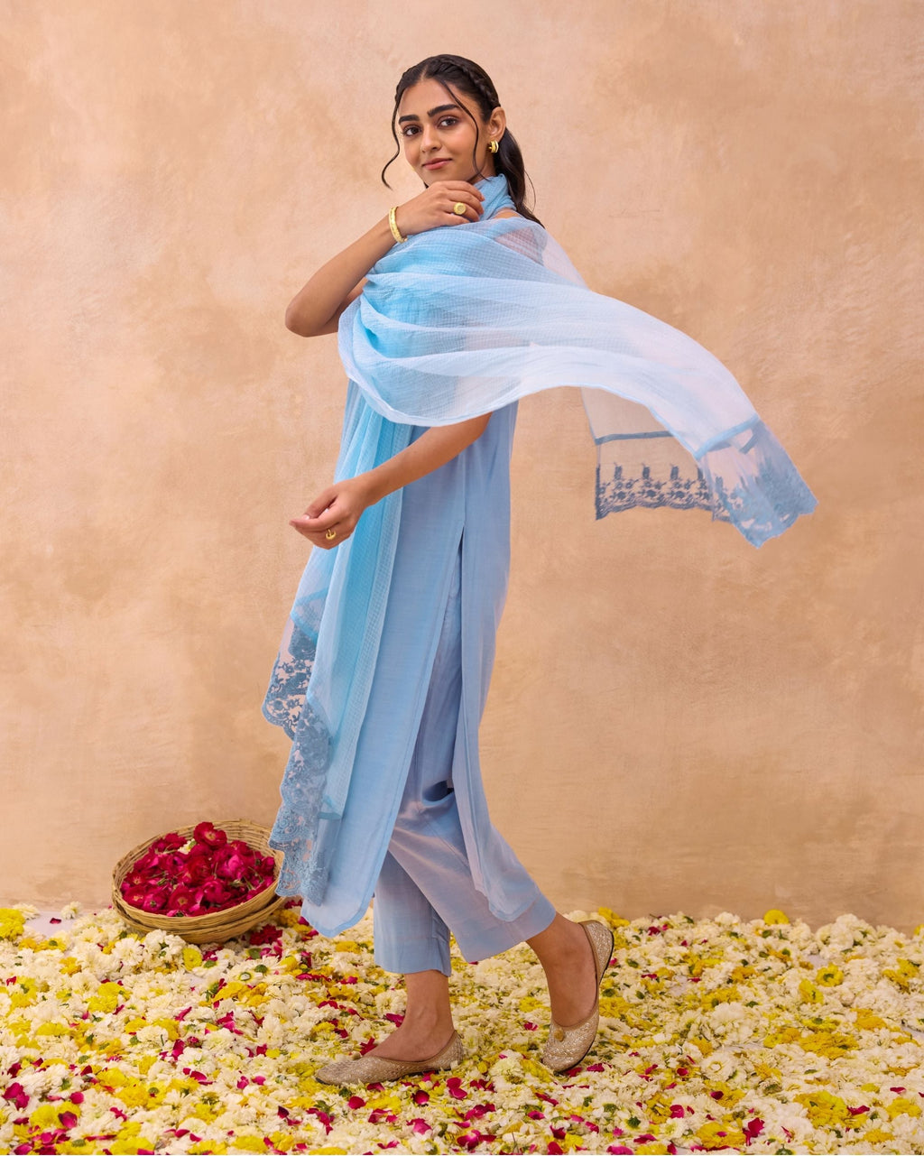 Serene Sky Kurta Set by Taro with Everyday Connection by Taro at Kamakhyaa for sustainable fashion