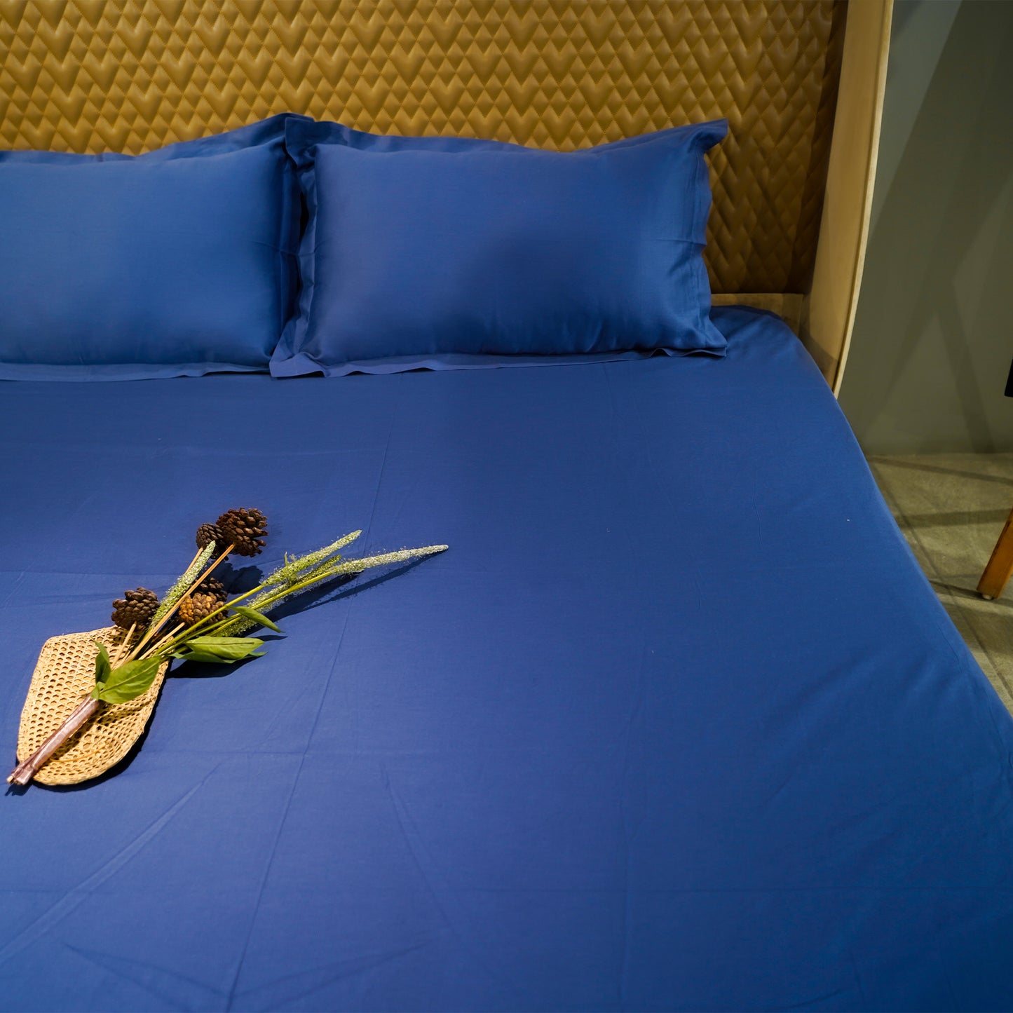 Blue Horizon 300 TC|400 TC|500 TC Flat Sheet Set by Aetherea with Plain Bedsheets at Kamakhyaa for sustainable fashion