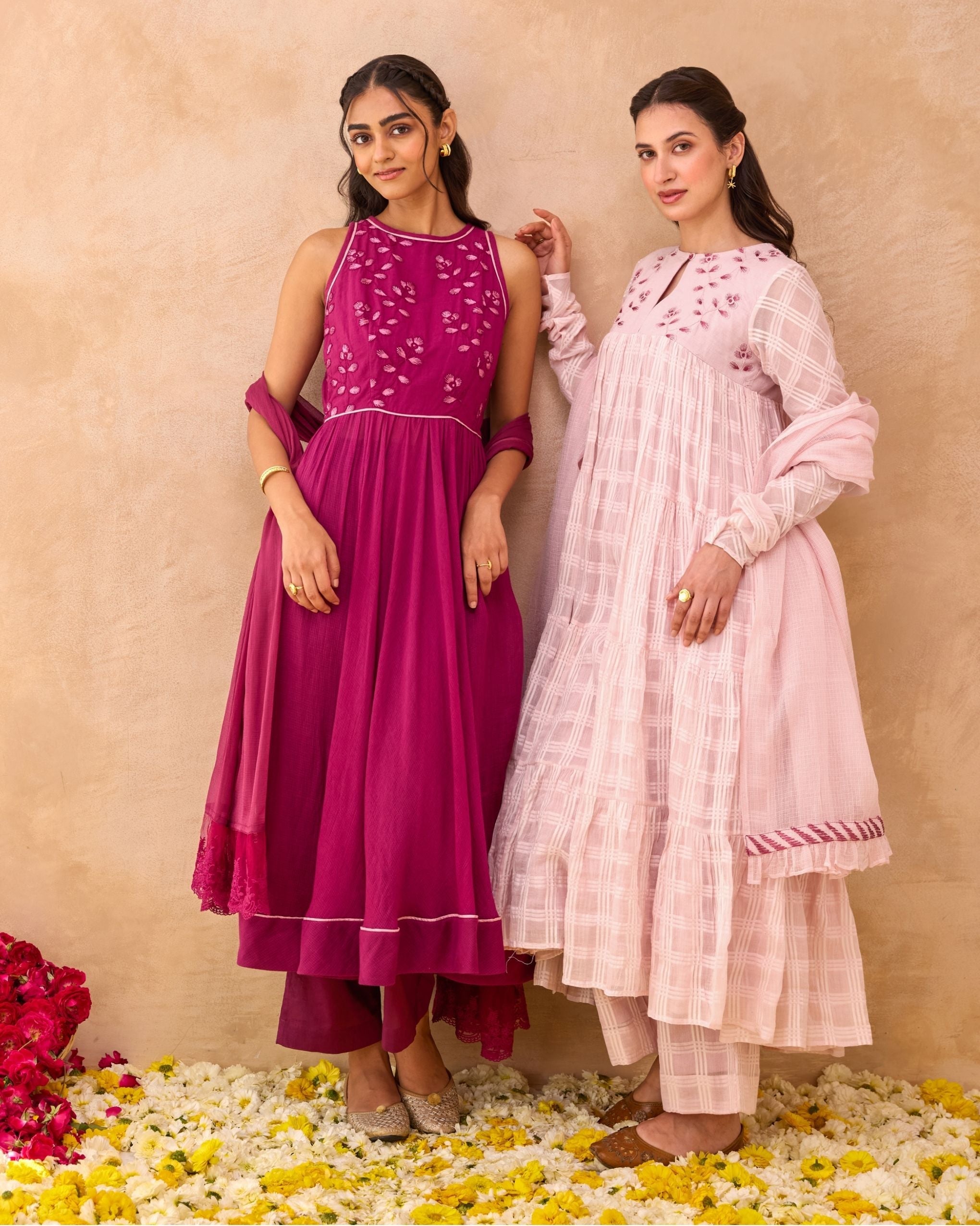 Berry Bash Kurta Set by Taro India with at Kamakhyaa for sustainable fashion