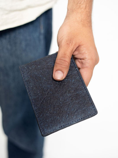 Blue Casual Wear Men Wallet by Green Hermitage with Blue, Casual Wear, Coconut Leather, Free Size, Hemp, Lyocell, Men Wallets, Recycled, Textured at Kamakhyaa for sustainable fashion