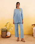 Sky Grid Co-ord by Taro India with at Kamakhyaa for sustainable fashion