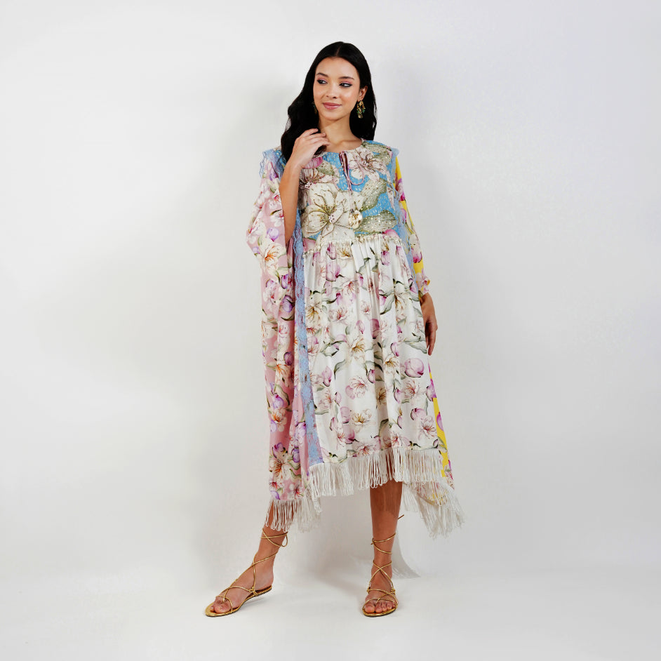 Shabby Chic Kaftan by devyanimehrotra.com with BEACH KAFTAN, KAFTAN DRESS, KAFTAN SETS, KAFTANS, PRINTED KAFTAN at Kamakhyaa for sustainable fashion