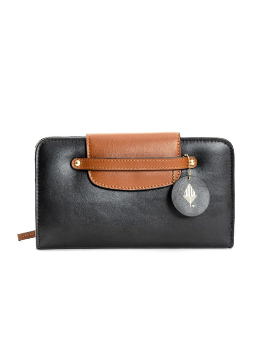 Black Casual Wear Women Wallet by Green Hermitage with Apple Leather, Black, Casual Wear, Free Size, Hemp, Lyocell, Recycled, Solids, Women Wallets at Kamakhyaa for sustainable fashion