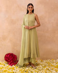 Olive Mist Kurta Set by Taro India with at Kamakhyaa for sustainable fashion