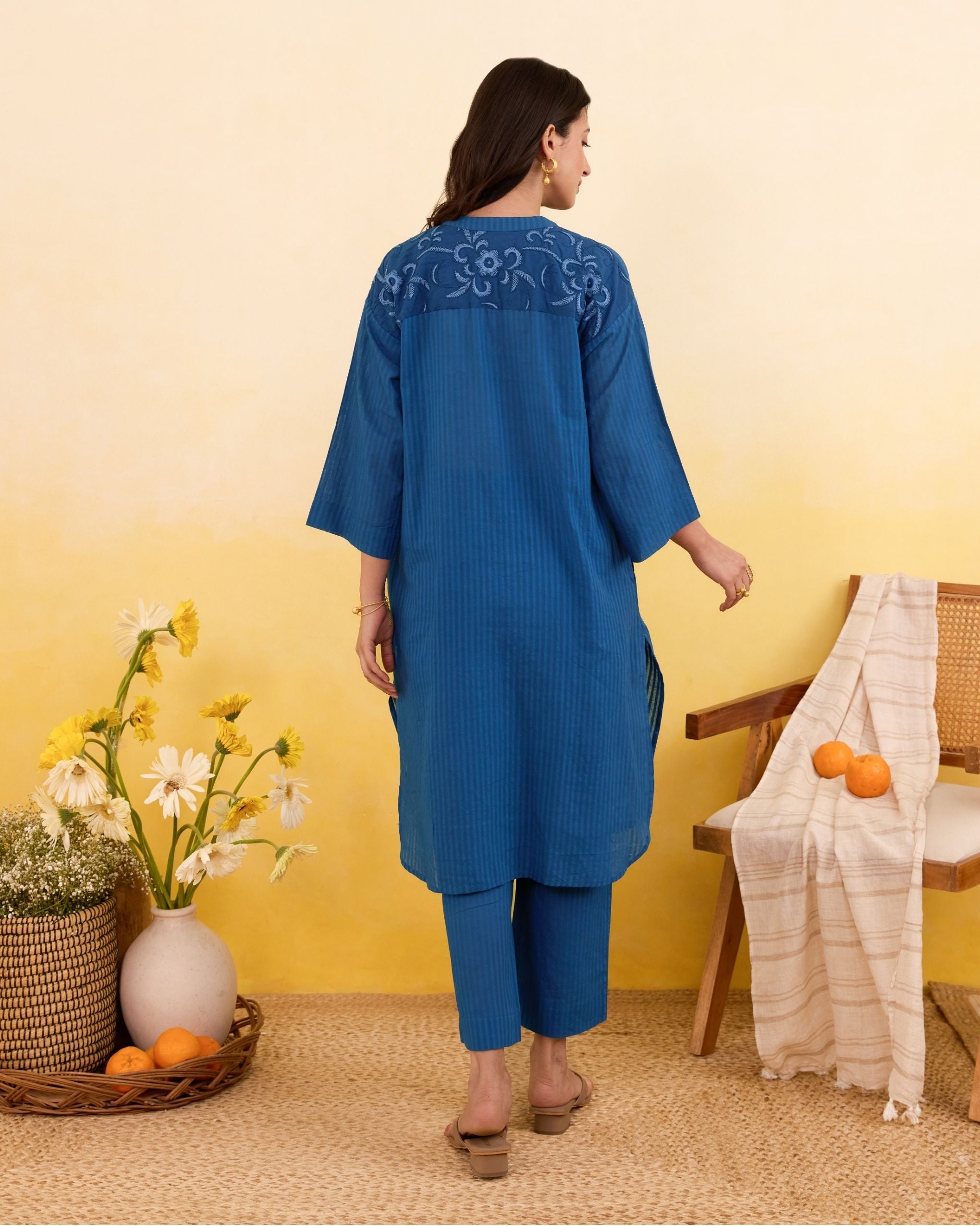 Blueberry Bloom Co-ord by Taro India with at Kamakhyaa for sustainable fashion