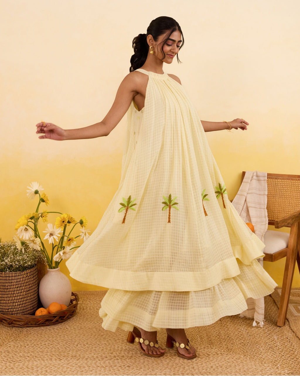 Palm Whisper Dress by Taro India with at Kamakhyaa for sustainable fashion