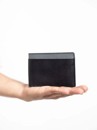 Black Casual Wear Men Wallet by Green Hermitage with Black, Cactus Leather, Casual Wear, Free Size, Hemp, Lyocell, Men Wallets, Recycled, Solids at Kamakhyaa for sustainable fashion