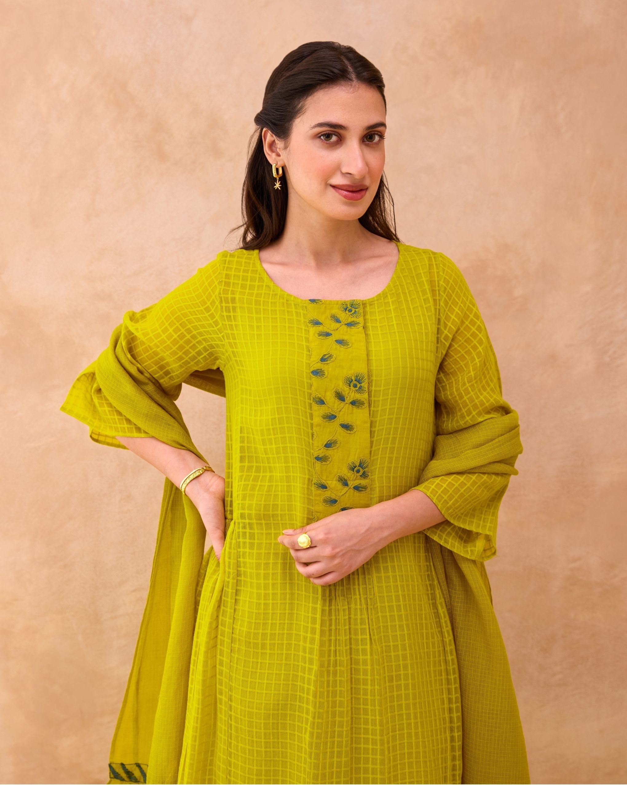 Amber Bloom Kurta Set by Taro India with at Kamakhyaa for sustainable fashion