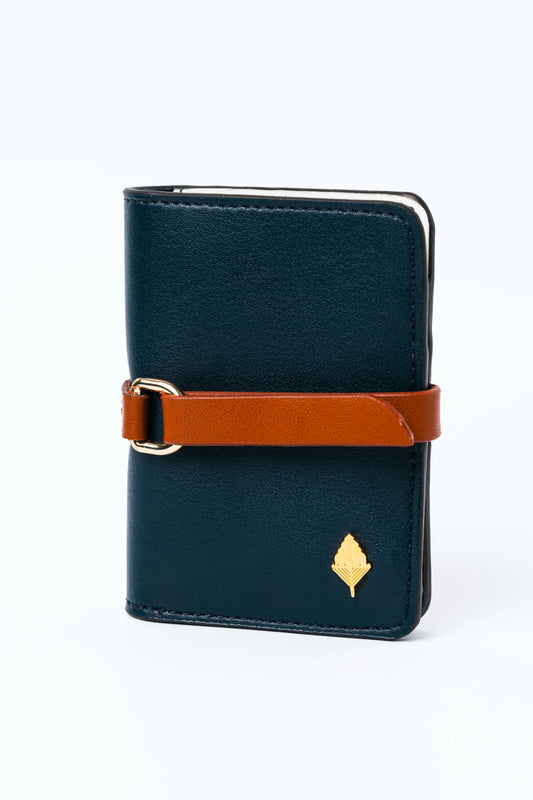 Blue Solid Cardholder by Green Hermitage with Blue, Cactus Leather, Cardholders, Free Size, Hemp, Lyocell, Office Wear, Recycled, Solids at Kamakhyaa for sustainable fashion