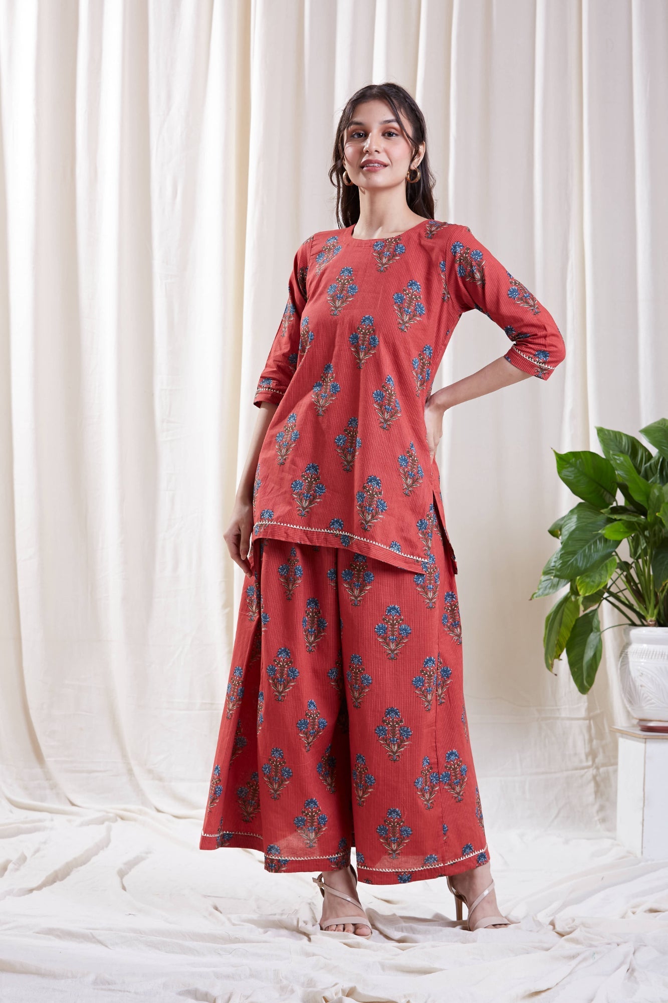 Kavya Pink Kurta set by My Store with Festive wear, Floral Kurta set, Kurta set at Kamakhyaa for sustainable fashion