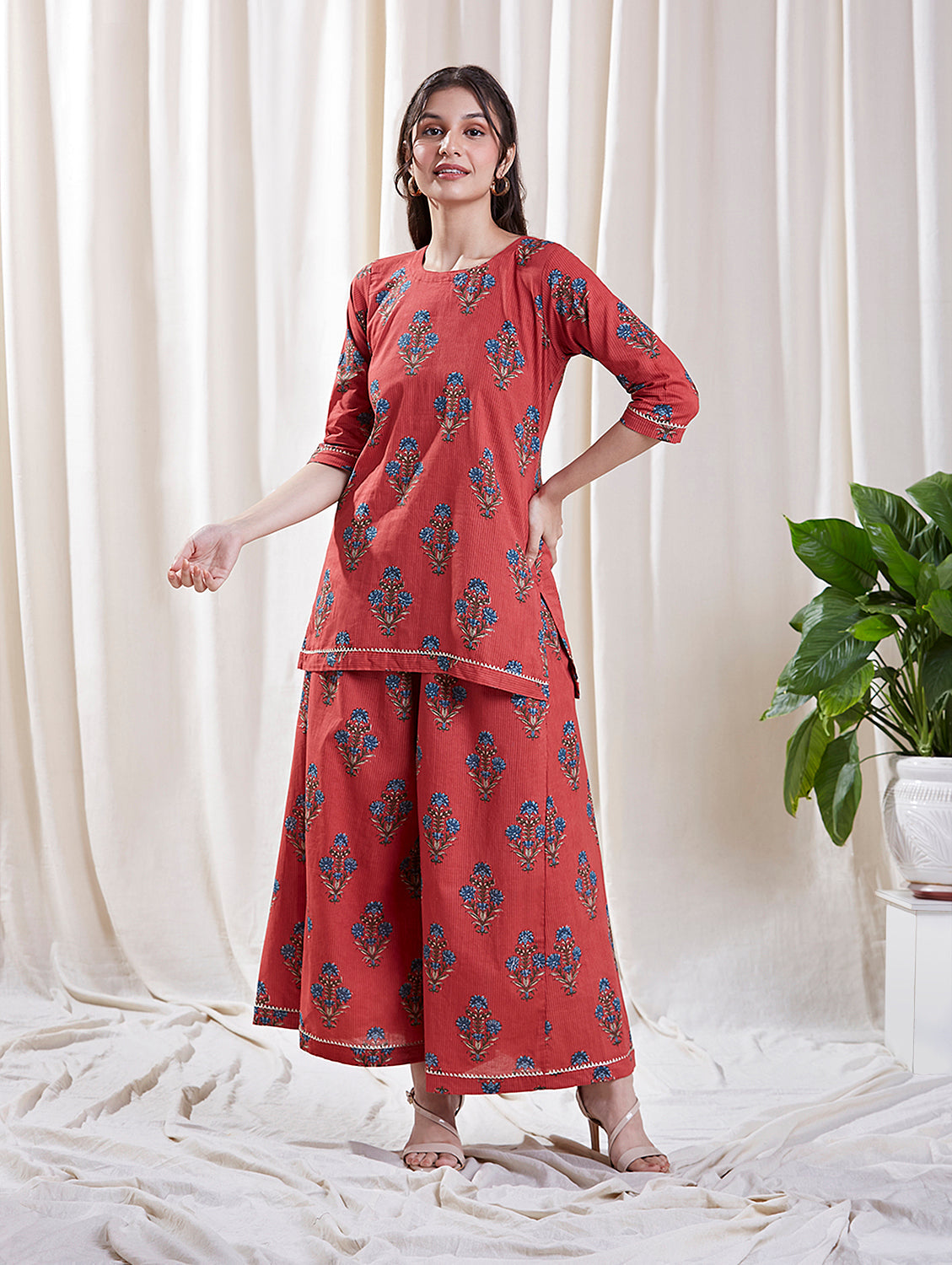 Kavya Pink Kurta set by My Store with Festive wear, Floral Kurta set, Kurta set at Kamakhyaa for sustainable fashion