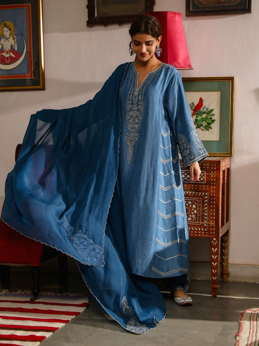 Mirza Kurta Set by RoohbyRidhimaa with Large, Medium, Small, X-Large, X-Small at Kamakhyaa for sustainable fashion