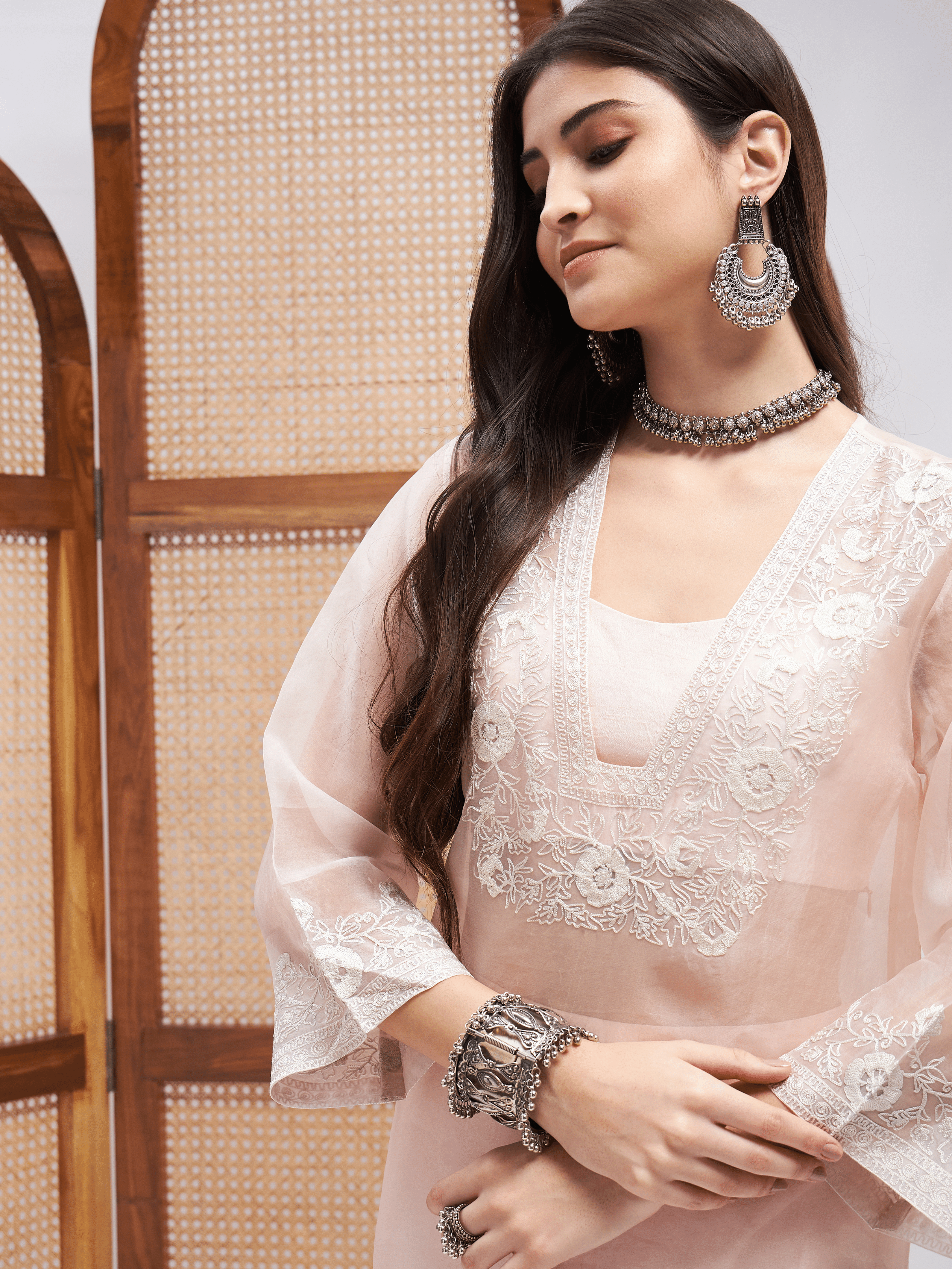 Mahjabeen Kurta Set by RoohbyRidhimaa with Large, Medium, Small, X-Large, X-Small at Kamakhyaa for sustainable fashion