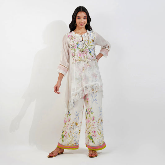 Summer floral Top set by devyanimehrotra.com with CO-ORD SETS, SHIRT SET, TOP SET at Kamakhyaa for sustainable fashion