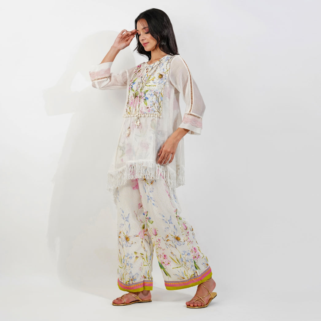 Summer floral Top set by devyanimehrotra.com with CO-ORD SETS, SHIRT SET, TOP SET at Kamakhyaa for sustainable fashion