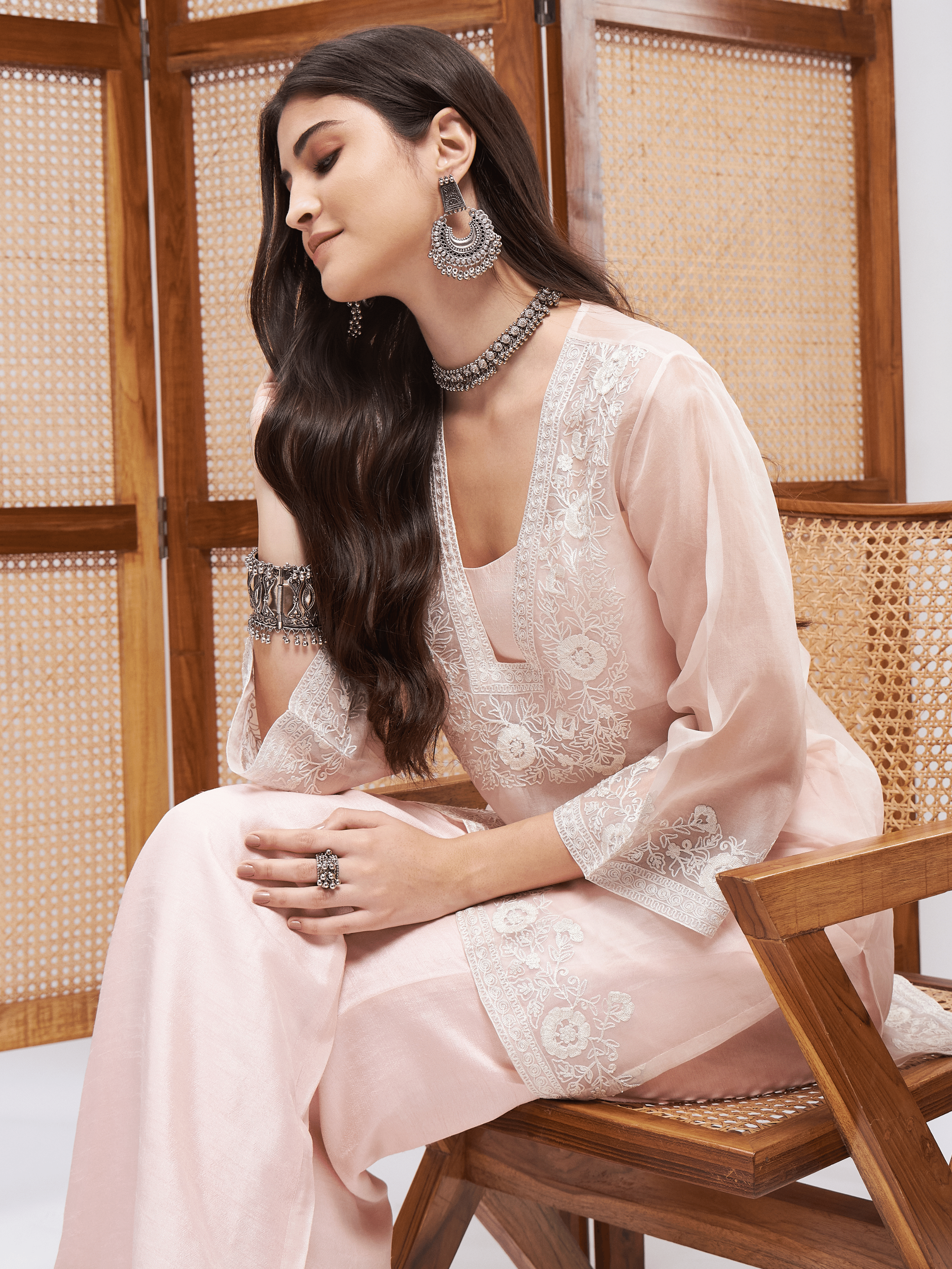 Mahjabeen Kurta Set by RoohbyRidhimaa with Large, Medium, Small, X-Large, X-Small at Kamakhyaa for sustainable fashion