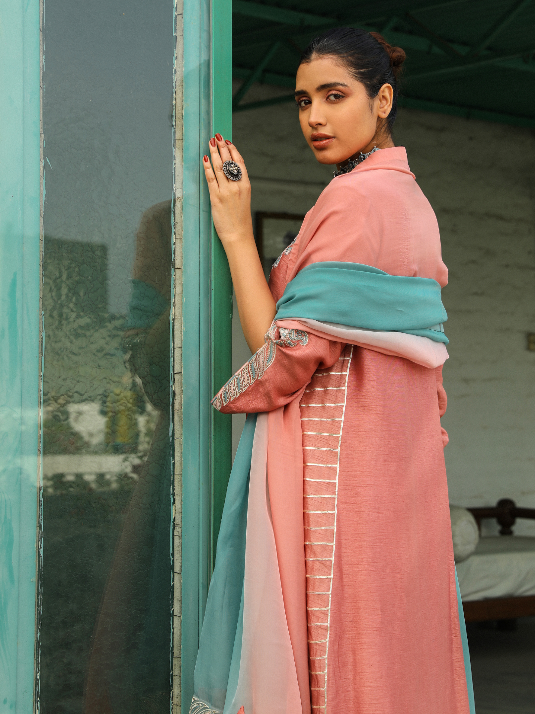 Raheen Kurta Set by RoohbyRidhimaa with Large, Medium, Small, X-Large, X-Small at Kamakhyaa for sustainable fashion