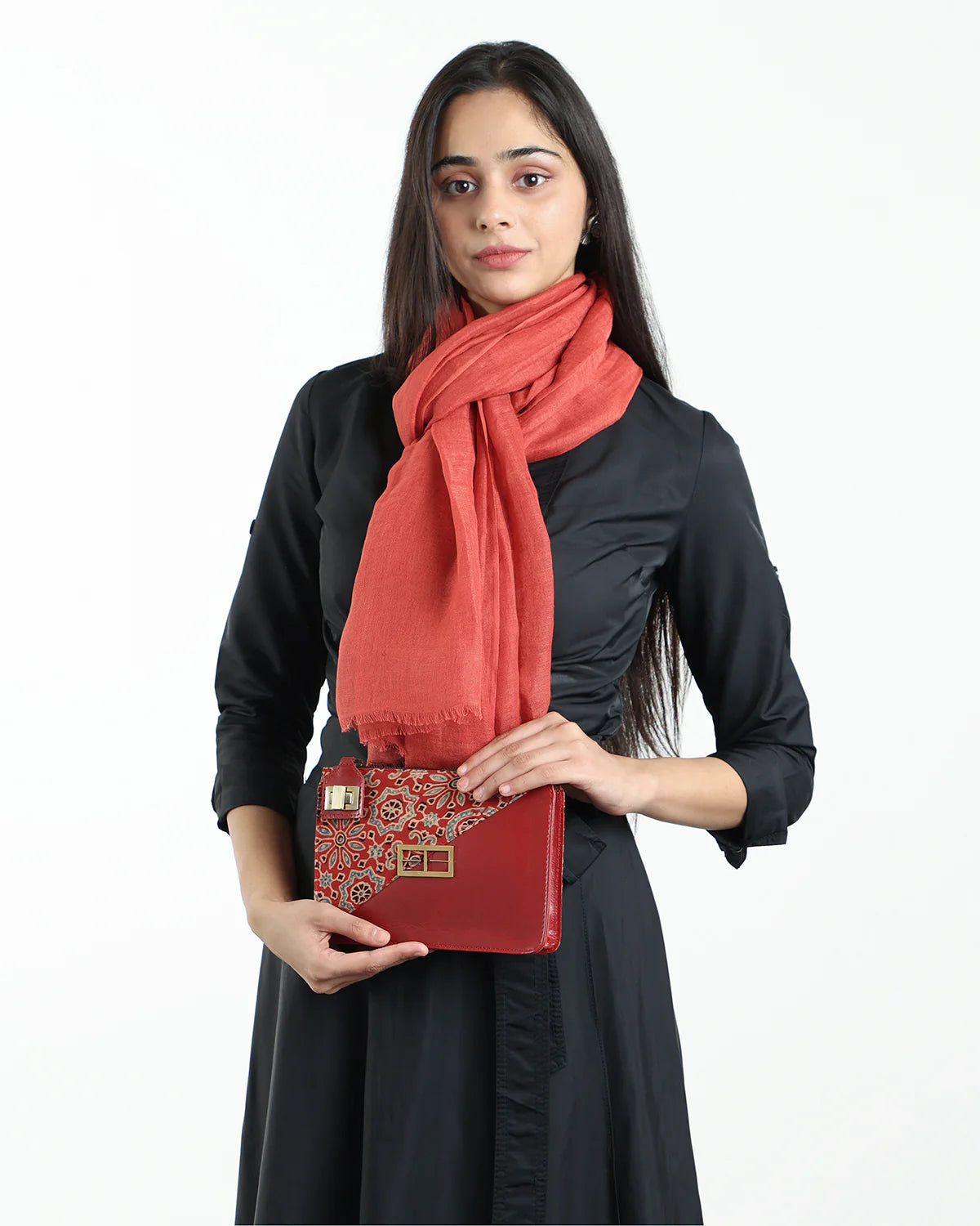 Azarak Cherry Red Clutch by The Indian Trunk with at Kamakhyaa for sustainable fashion