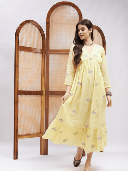 Shabab Dress by RoohbyRidhimaa with Large, Medium, Small, X-Large, X-Small at Kamakhyaa for sustainable fashion