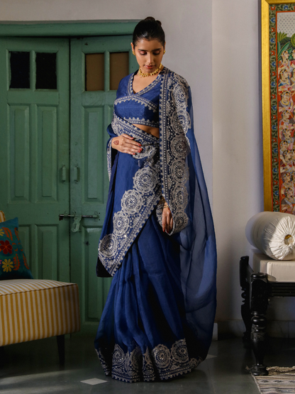 Anadh Saree Set by RoohbyRidhimaa with Large, Medium, Small, X-Large, X-Small at Kamakhyaa for sustainable fashion