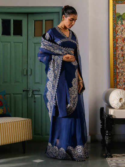 Anadh Saree Set by RoohbyRidhimaa with Large, Medium, Small, X-Large, X-Small at Kamakhyaa for sustainable fashion