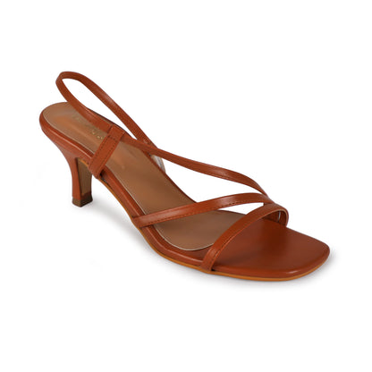 Multi Strap Heels Tan by Ek Agga with heels, stylish, Tan at Kamakhyaa for sustainable fashion