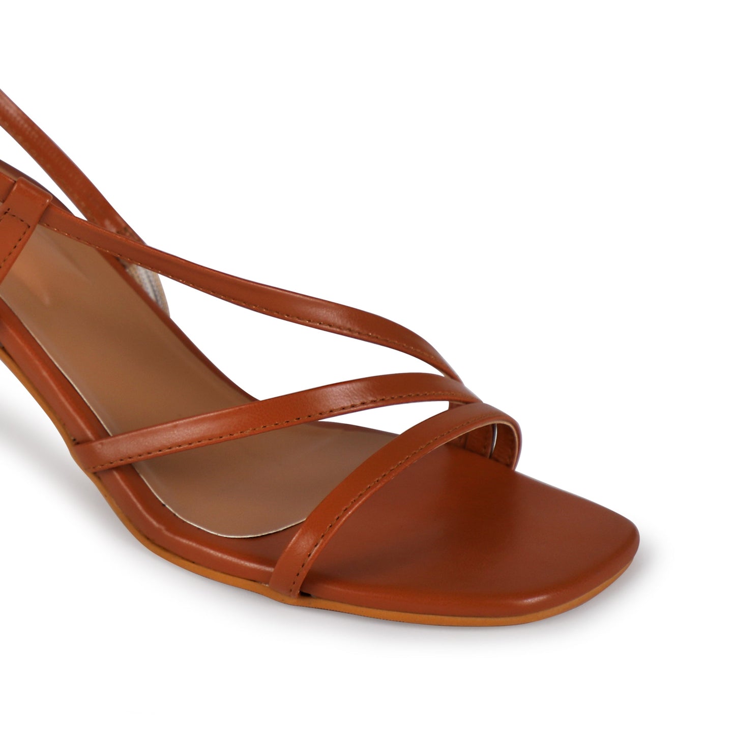 Multi Strap Heels Tan by Ek Agga with heels, stylish, Tan at Kamakhyaa for sustainable fashion