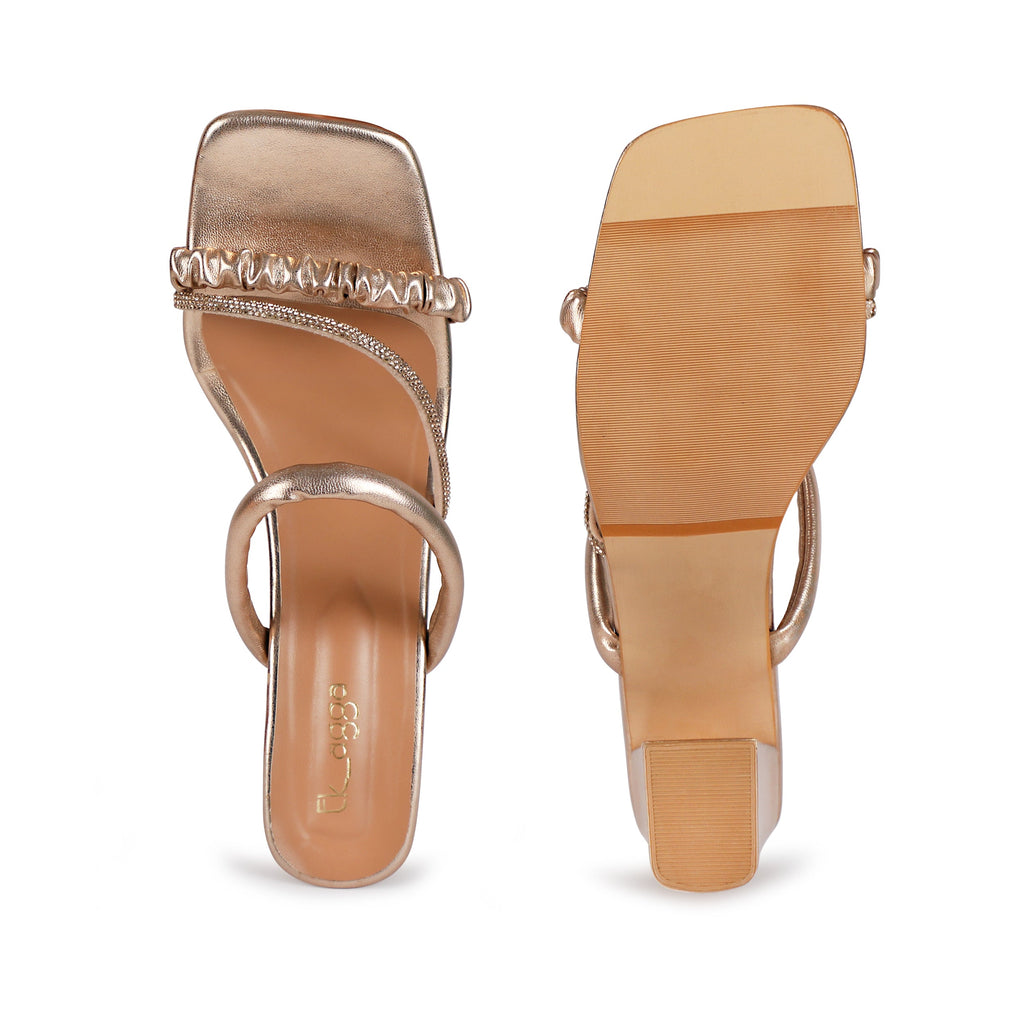 Studded Strap Heels by Ek Agga with embroidered, heels, stylish at Kamakhyaa for sustainable fashion