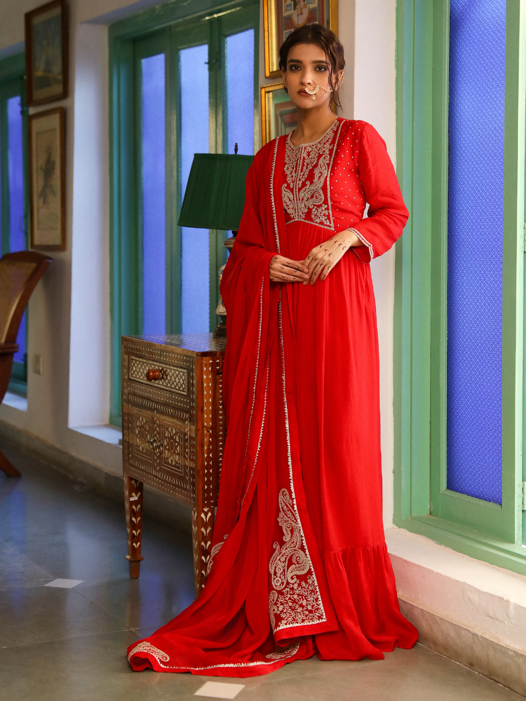 Mannat Kurta Set by RoohbyRidhimaa with Large, Medium, Small, X-Large, X-Small at Kamakhyaa for sustainable fashion