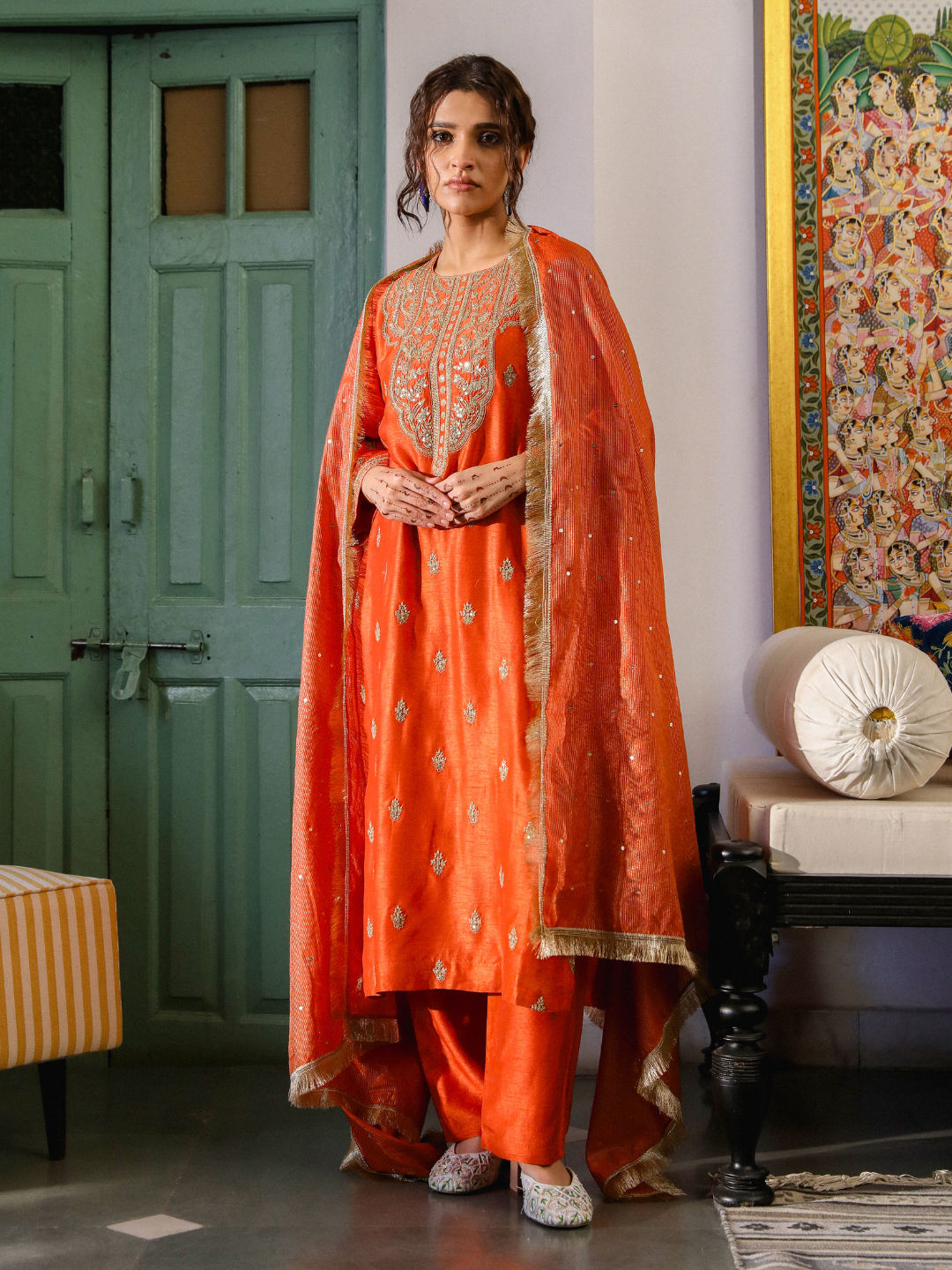 Muktalif Kurta Set by RoohbyRidhimaa with Large, Medium, Small, X-Large, X-Small at Kamakhyaa for sustainable fashion