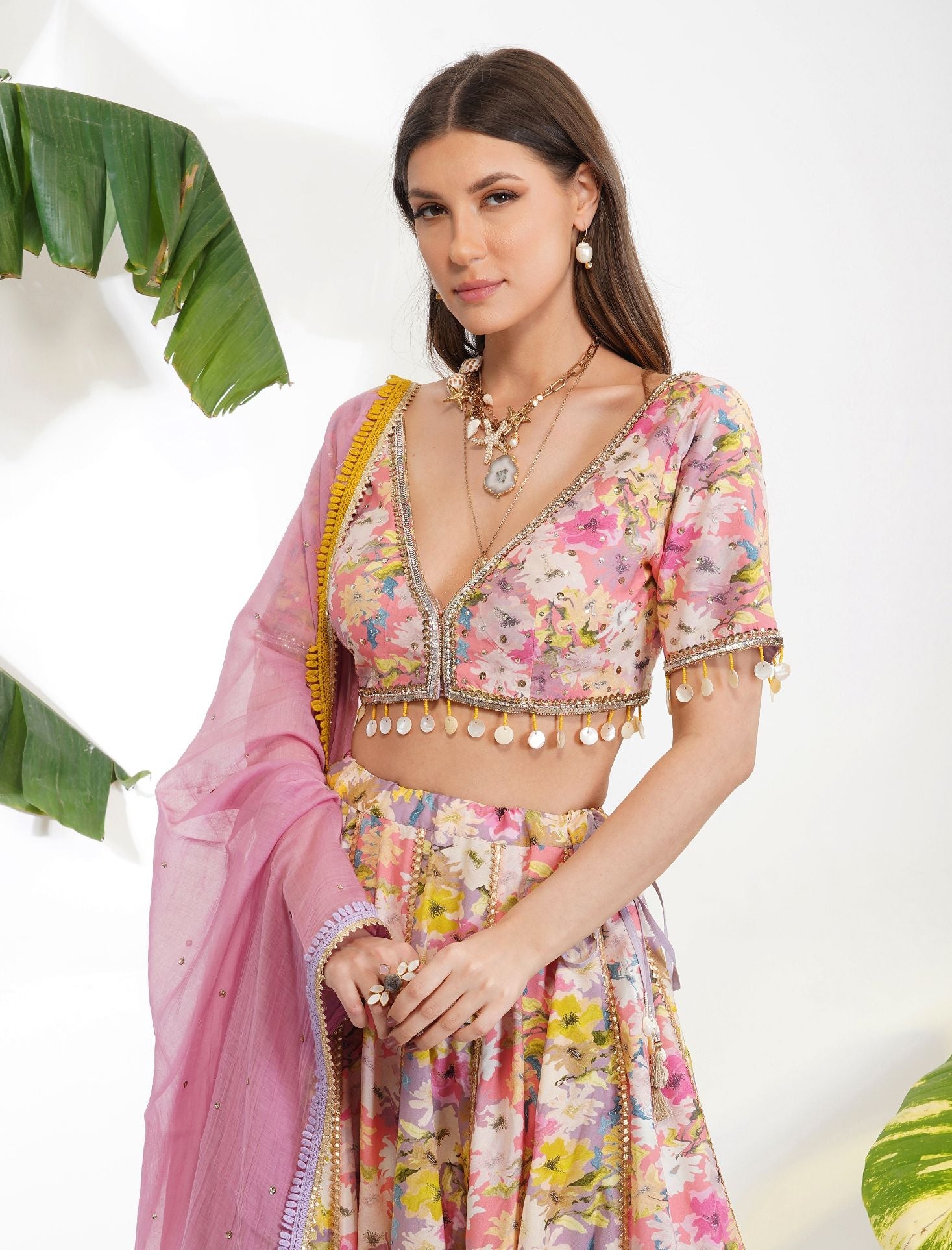 SUMMER PRINT LEHENGA SET by devyanimehrotra.com with at Kamakhyaa for sustainable fashion