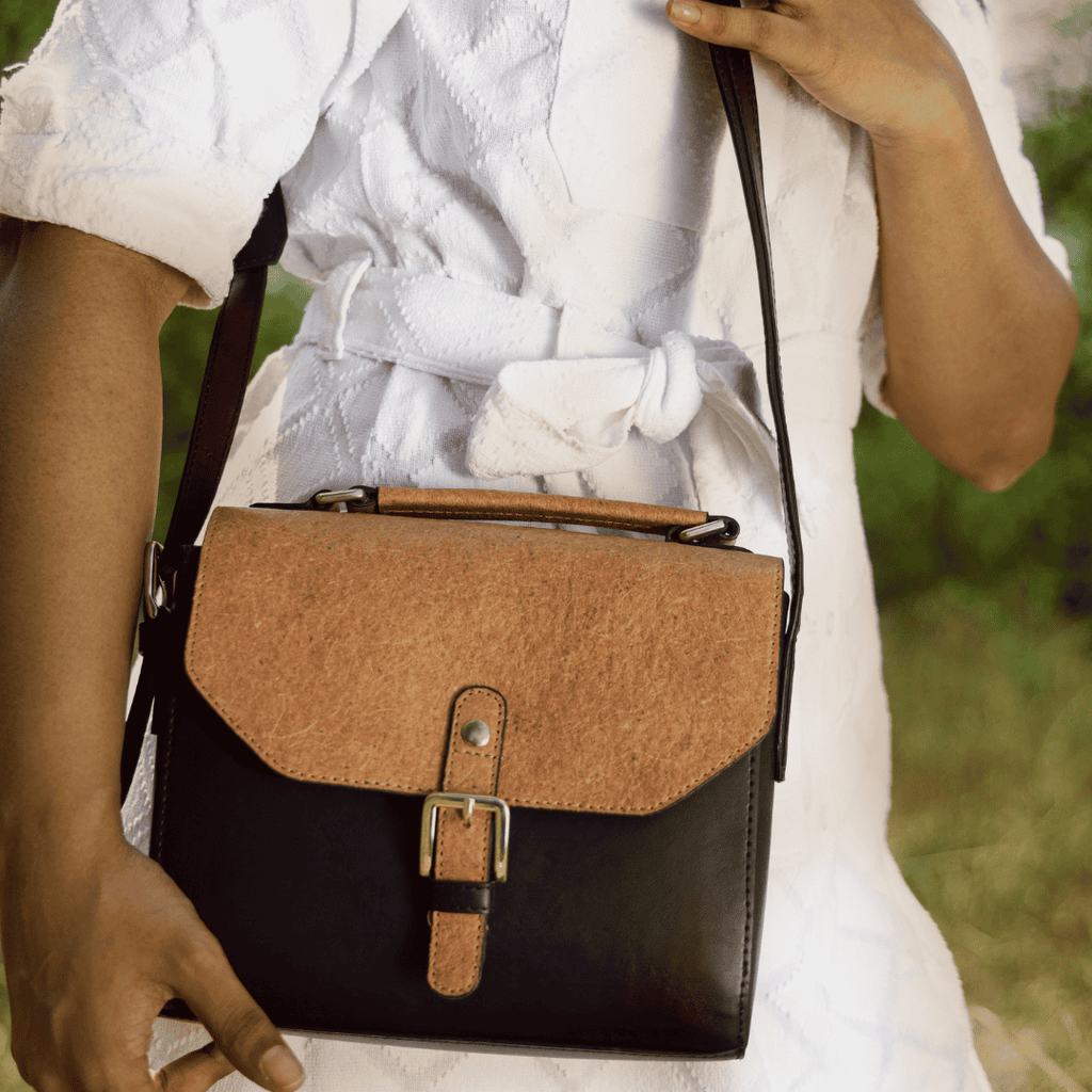 Juniper Vegan Leather Sling Bag - Black by Green Hermitage with SS25 at Kamakhyaa for sustainable fashion