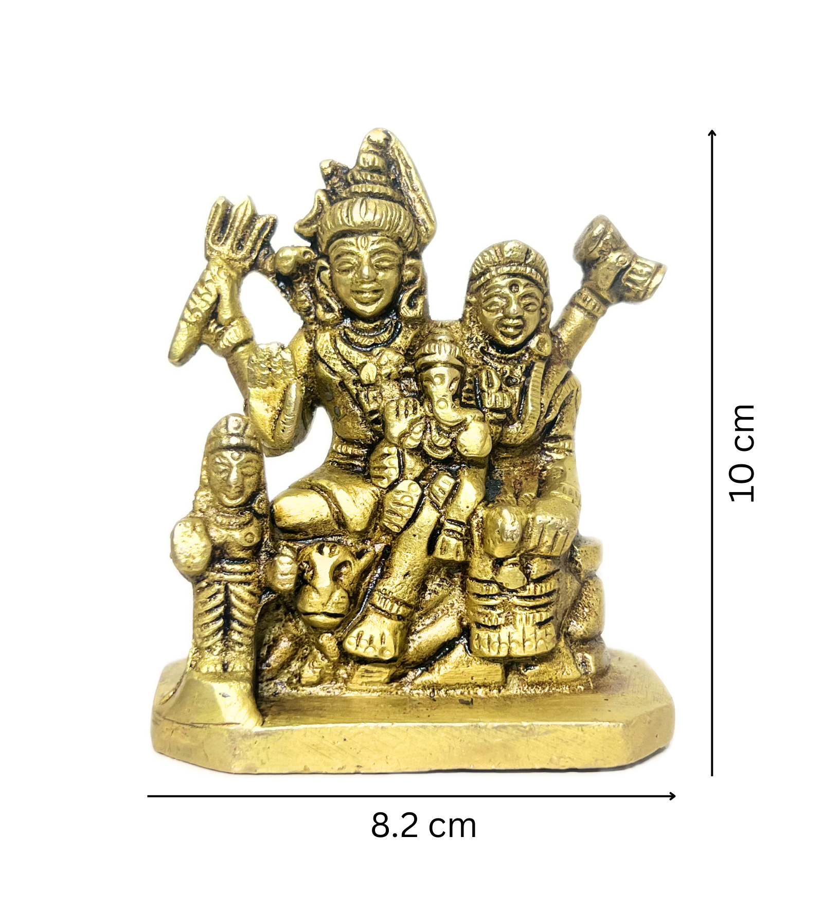Shiv Parivar Idol Set 100% Pure Brass – Antique Finish by Aetherea World with God at Kamakhyaa for sustainable fashion